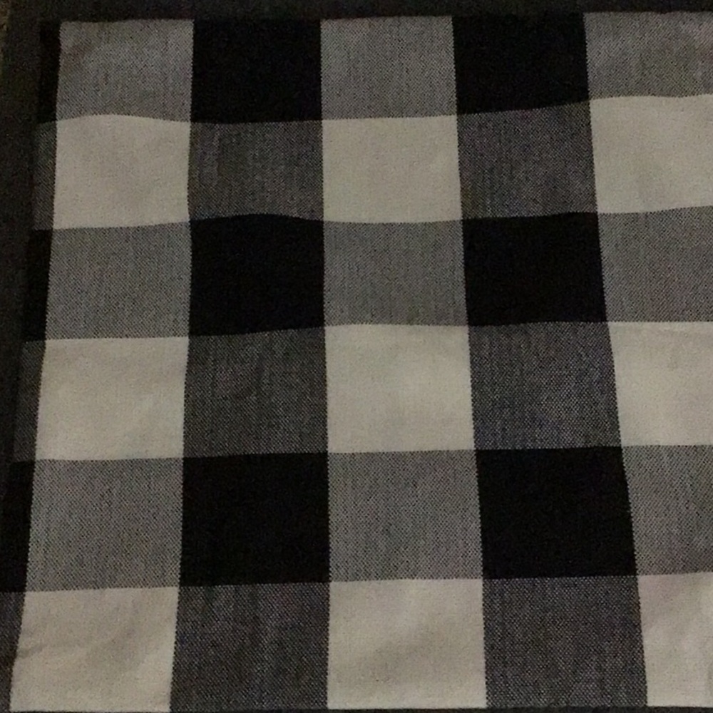 Pillow cover. Buffalo plaid check, black & white. Insert pillow form, zip it up.